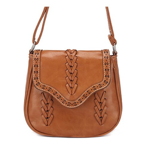 Trendy New Women Messenger Bag Weave Hollow Soft PU leather Casual  Shoulder Bag - ebowsos