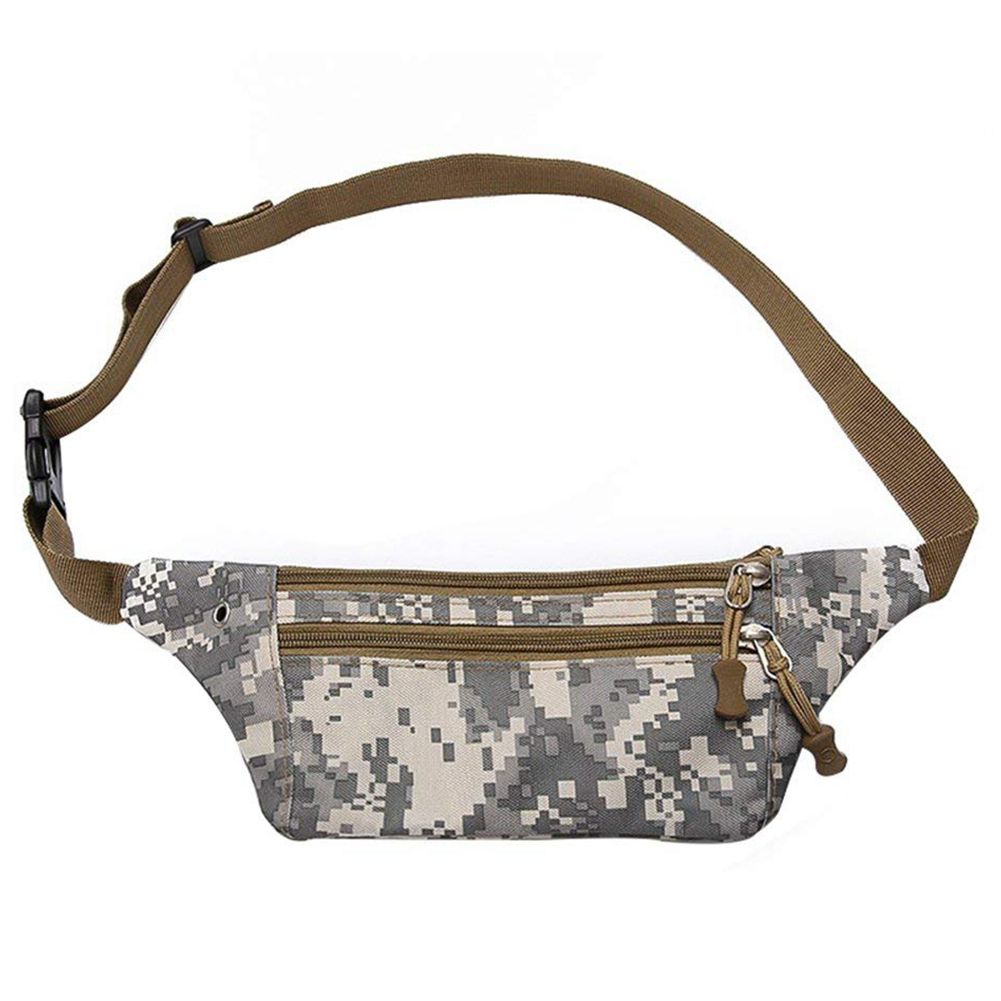 Unisex Camo Canvas Waist Bag Waterproof Wear-resistant Lightweight Perfect for Sports Hiking or Running - ebowsos