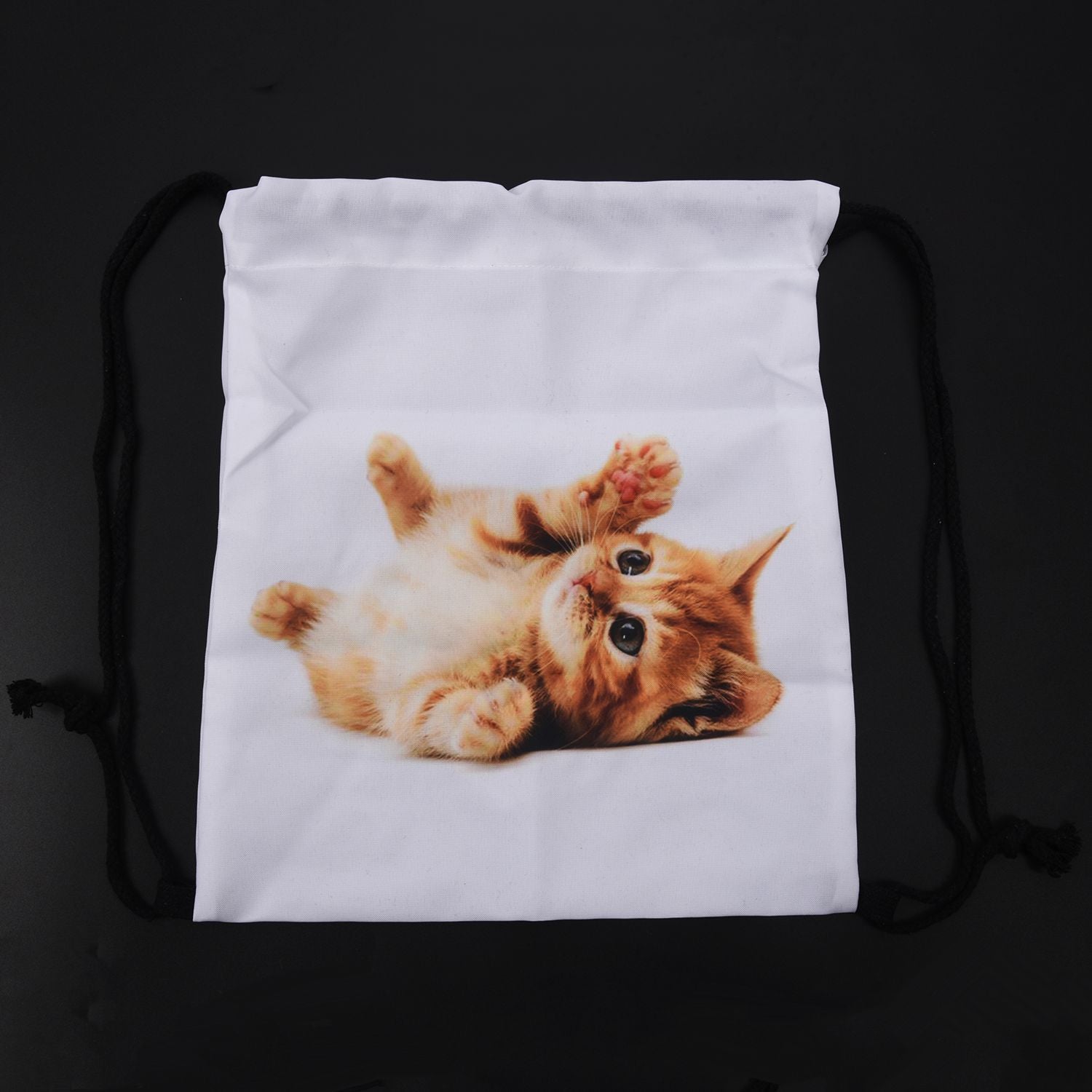 Unisex Emoji Backpacks 3D Printing Bags Drawstring Backpack( light yellow cat)39*30cm - ebowsos