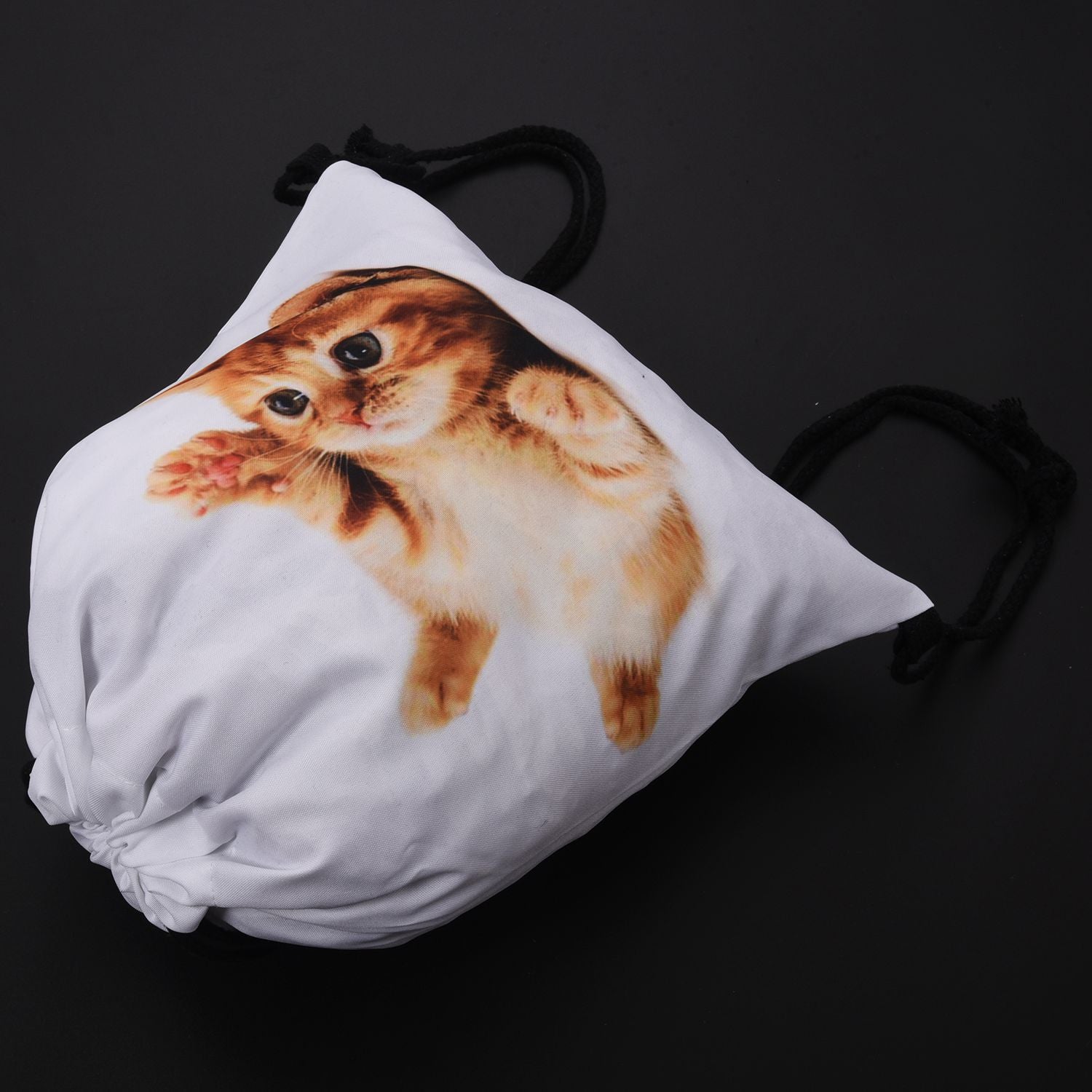 Unisex Emoji Backpacks 3D Printing Bags Drawstring Backpack( light yellow cat)39*30cm - ebowsos