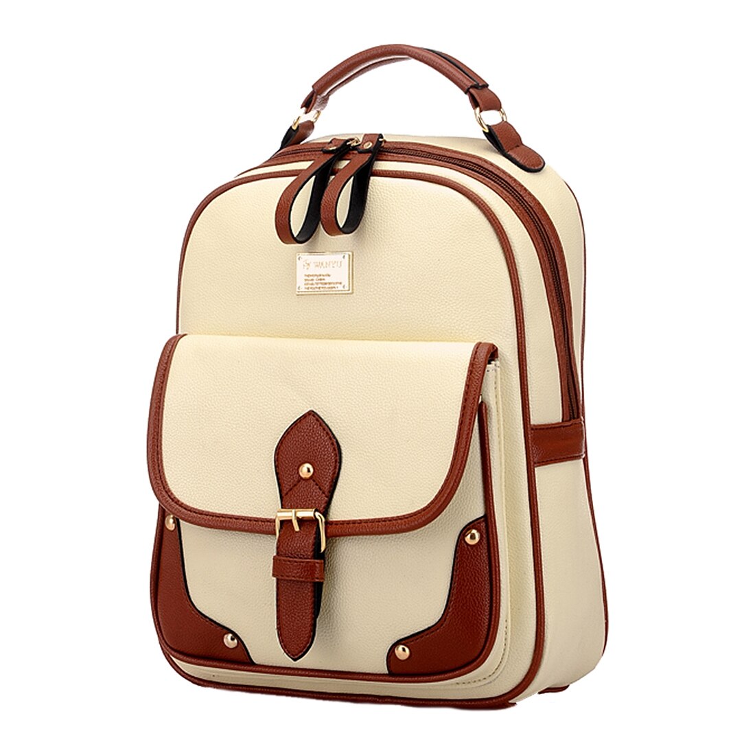 Vintage Leather Backpack Rucksack Shoulder Travel School Bag Knapsack Brown - ebowsos