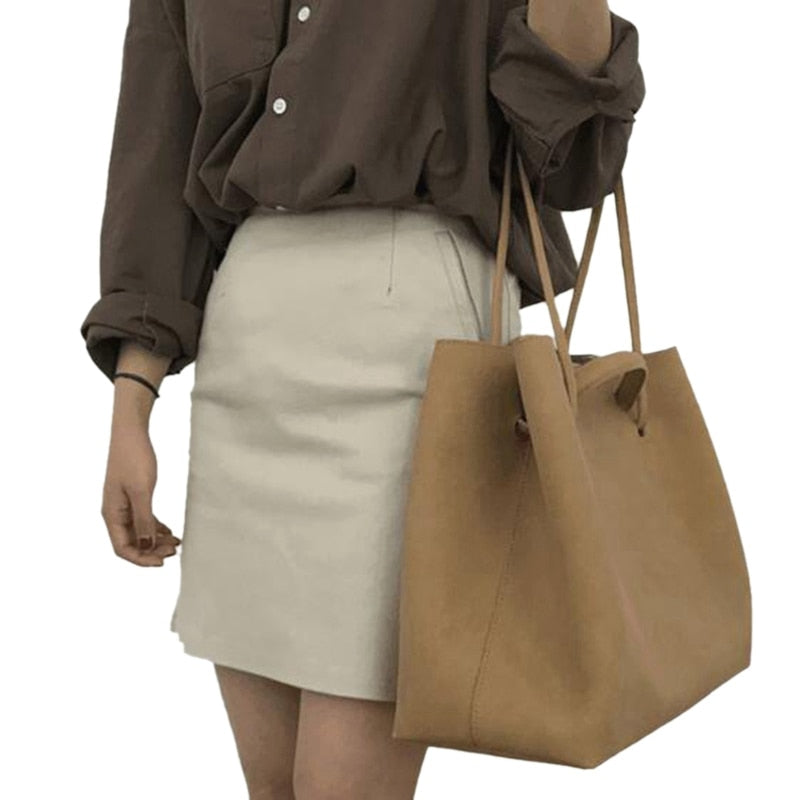 Vintage Leather Women'S Handbags Fashion Vintage Scrub Handbag Messenger Bag Women'S Casual Big Top-Handle Bag(Brown) - ebowsos