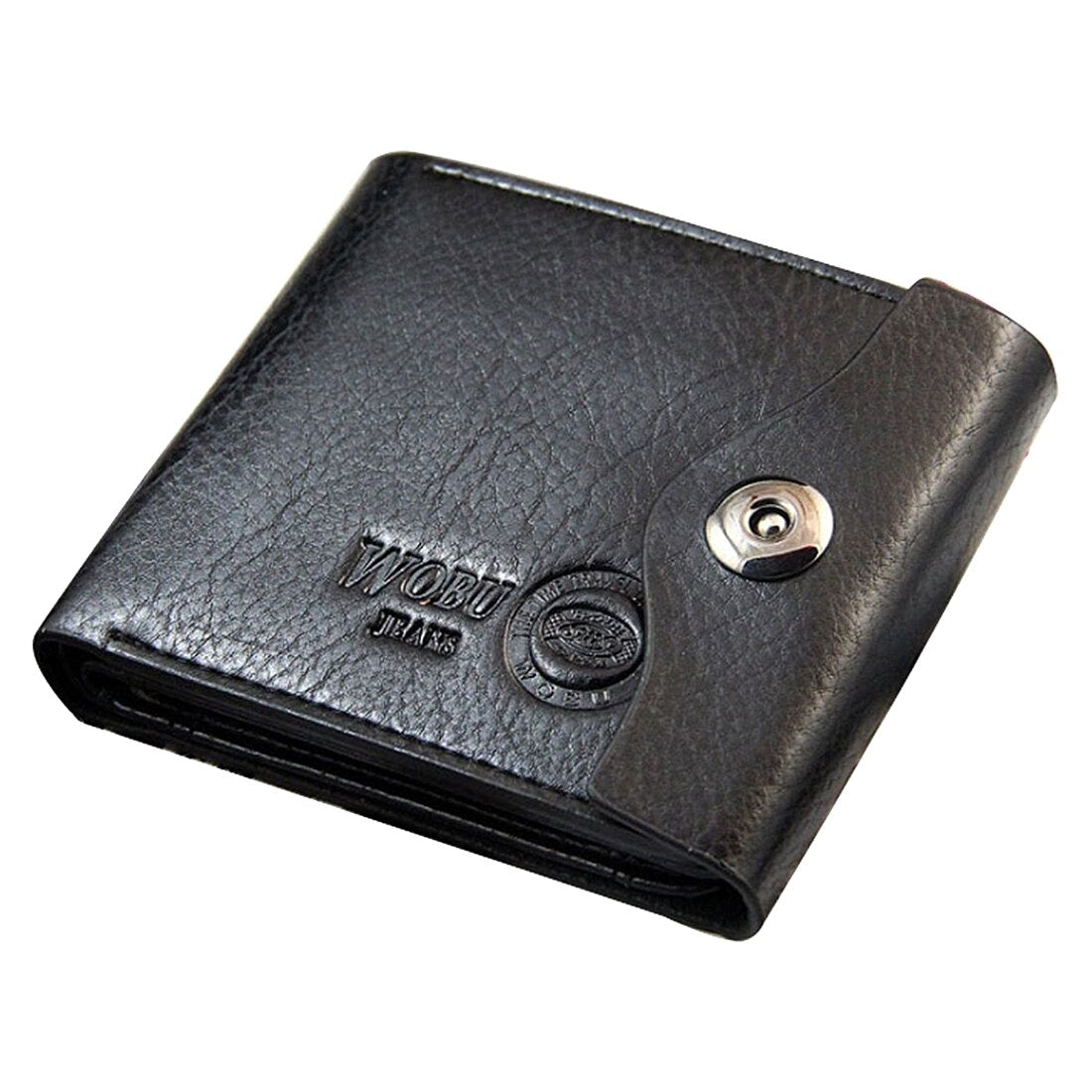 WOBU High Quality Mens Leather Wallet with Credit Card Holder,Purse (Black) - ebowsos