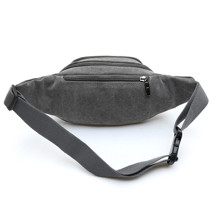 Waist Pack For Men Women Fanny Pack Money Handbag Belt Travelling Mountaineering Shoulder Mobile Phone Bag Gray - ebowsos