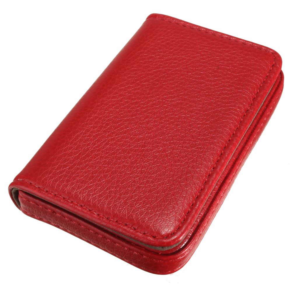 Waterproof Business ID Credit Card Wallet Holder Pocket Case Box Color: Red - ebowsos