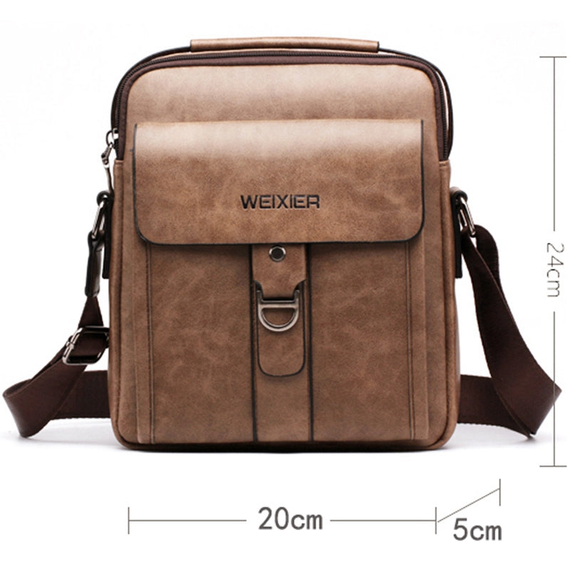 Weixier Messenger Bags Pu Leather Men Designer New Fashion Shoulder Bag Casual Zipper Office Messenger Bags - ebowsos