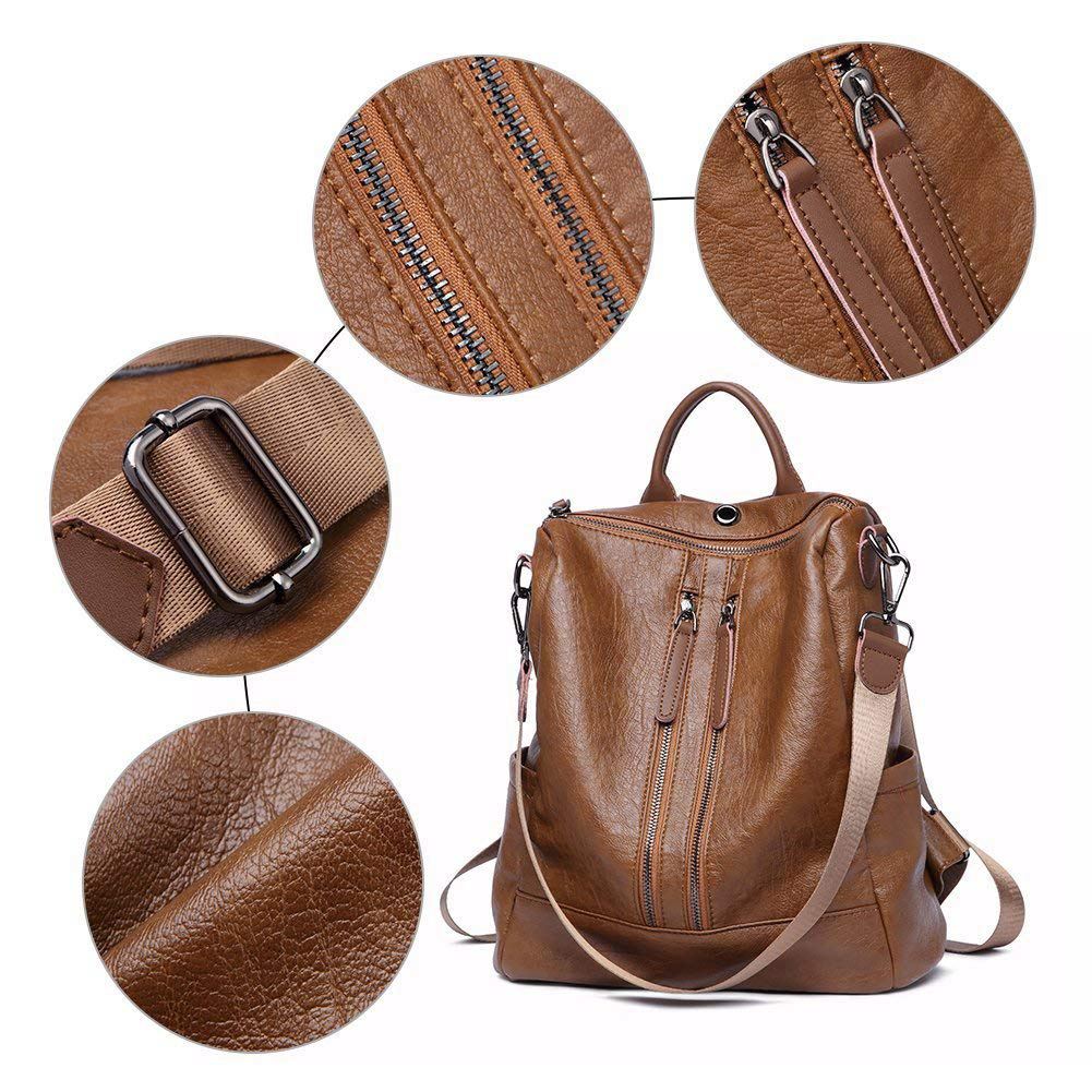 Women Backpack Purse PU Leather Fashion Travel Casual Detachable Convertible Ladies Shoulder Bag - ebowsos