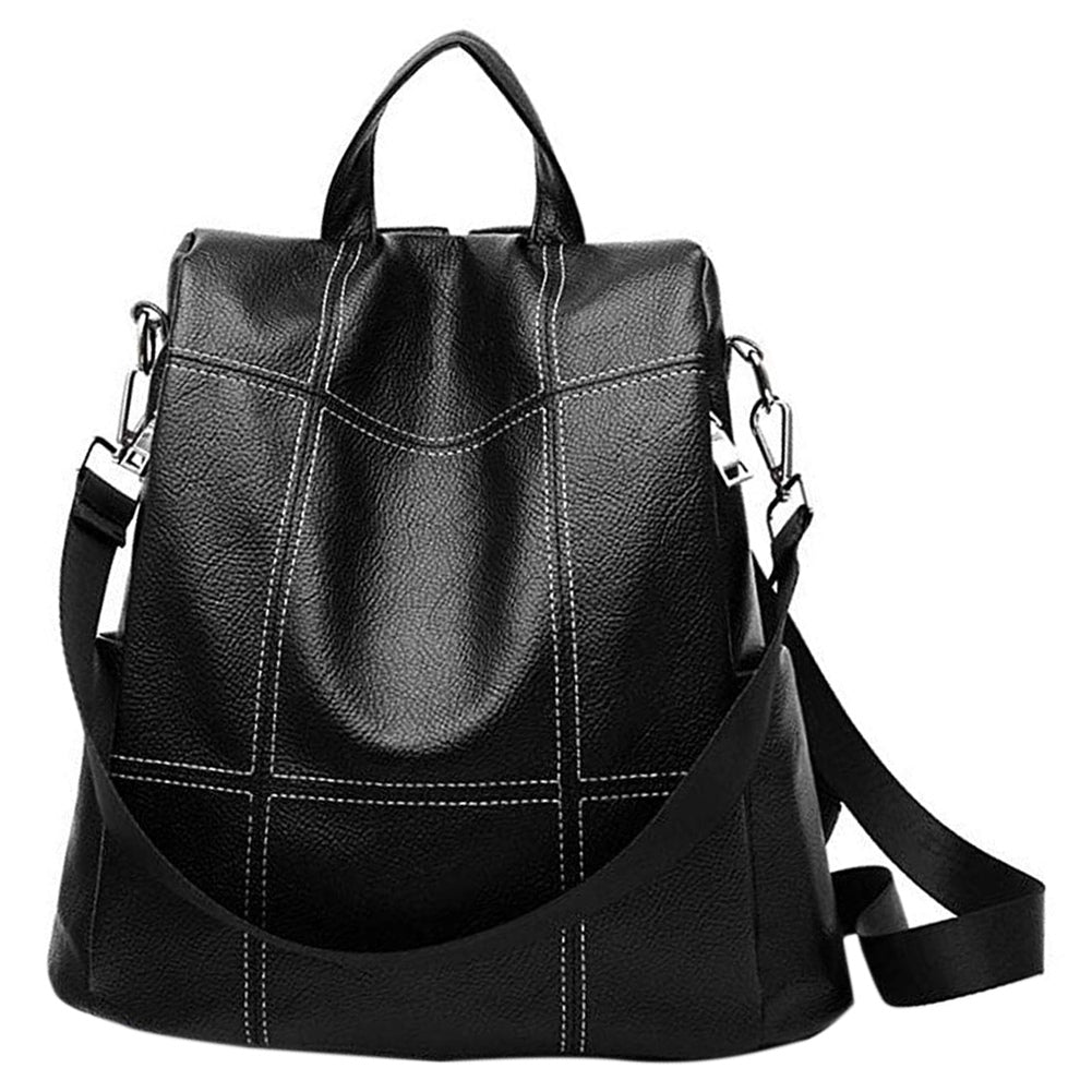 Women Backpack Purse Waterproof Pu Leather Anti-Theft Rucksack Fashion School Shoulder Bag - ebowsos