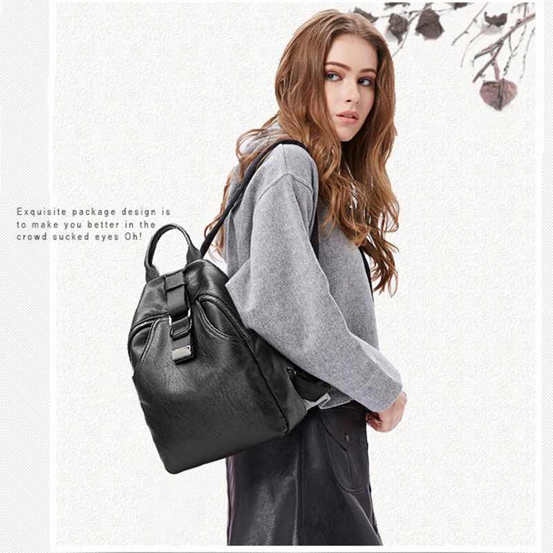 Women Backpack Women Bags Designer Casual Laptop Backpack Solid Female Trave Bag - ebowsos