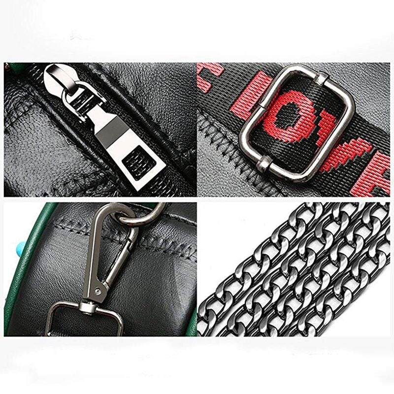 Women Fashion Rivet Leather Waist Pack Fanny Pack Chest Belt Bag with 2 Belts - ebowsos