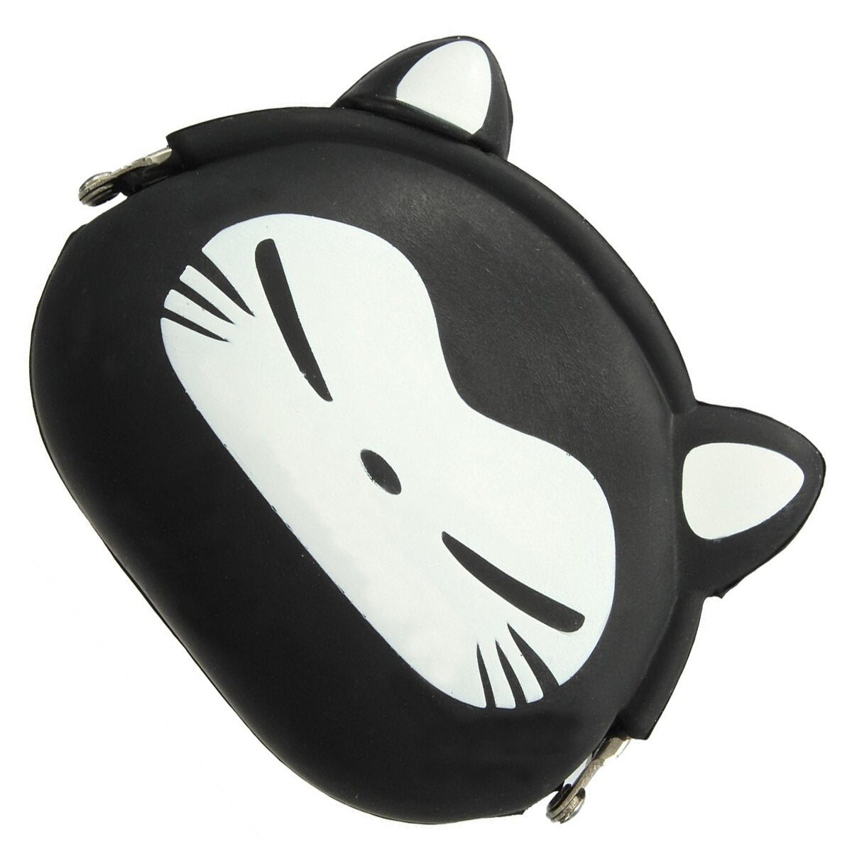 Women Girls Wallet Kawaii Cute Cartoon Animal Silicone Jelly Coin Bag Purse Kids Gift Black Fox - ebowsos