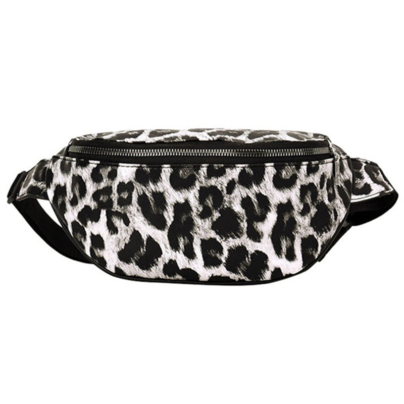 Women Handbag Neutral Outdoor Zipper Leopard Print Messenger Bag Sport Chest Bag Waist Bag - ebowsos