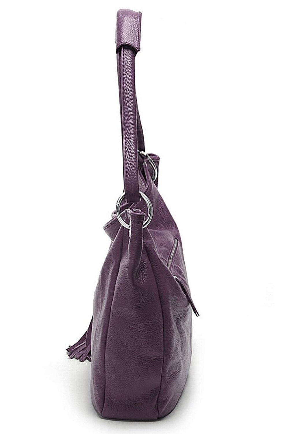 Women Handbag PU Leather Zipper Closure Tassel Crossbody Shoulder Bag Purple - ebowsos
