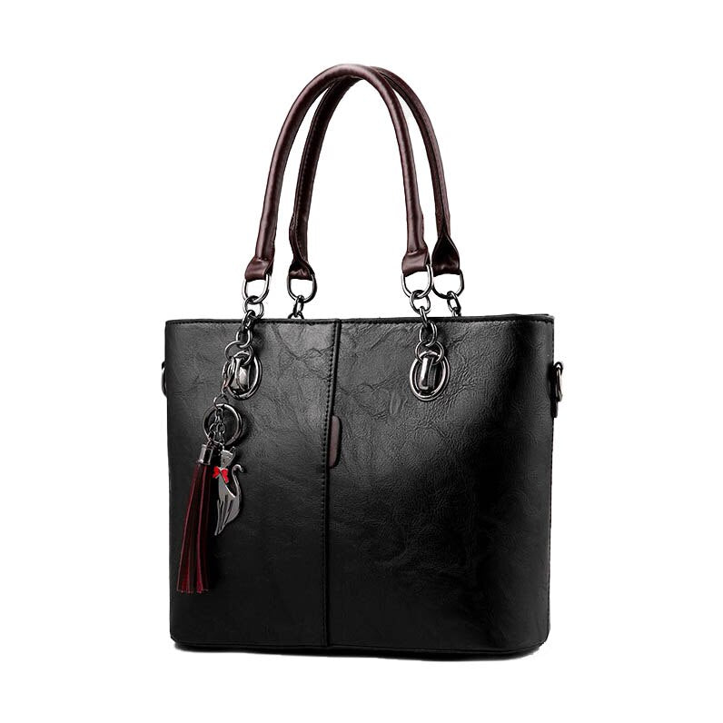 Women Handbags Makeup Bag Ladies Hand Bag For Women Solid Shoulder Bag Leather Handbag - ebowsos