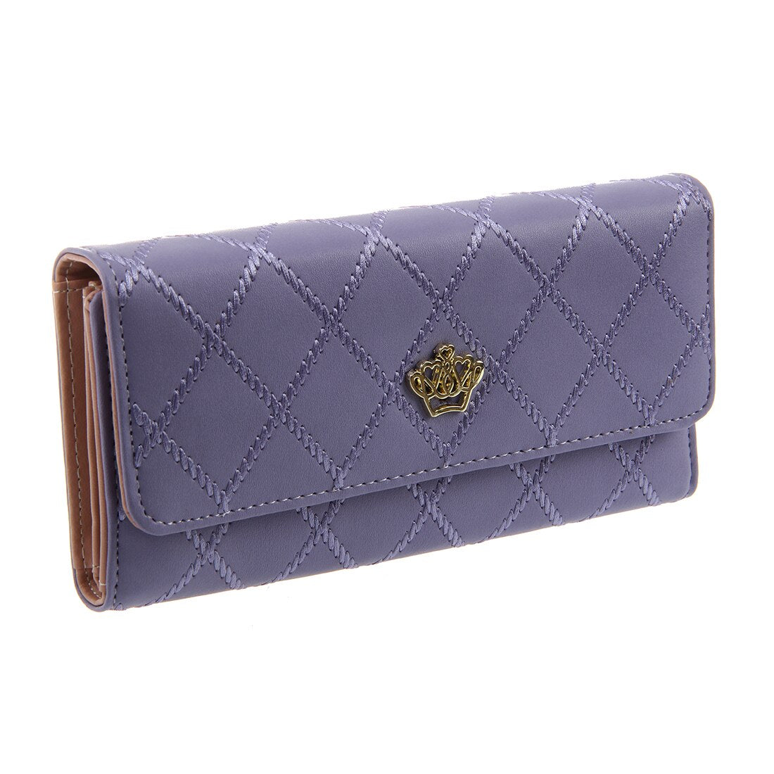 Women Lady Long Clutch Purse Bags Leather Bag Card Holder Wallet Royal Blue - ebowsos