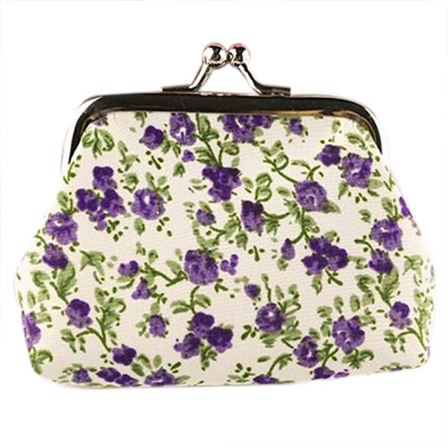 Women Lady Retro Vintage Flower Small Wallet Hasp Purse Clutch Bag - ebowsos