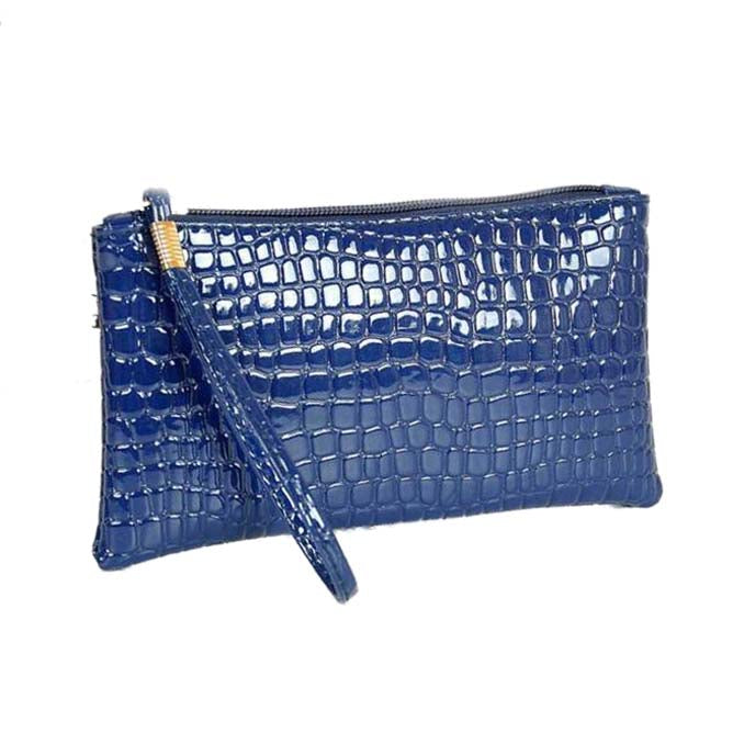 Women Luxury Crocodile Leather Coin Purse Shoulder Clutch Messenger Handbag Bag Black - ebowsos