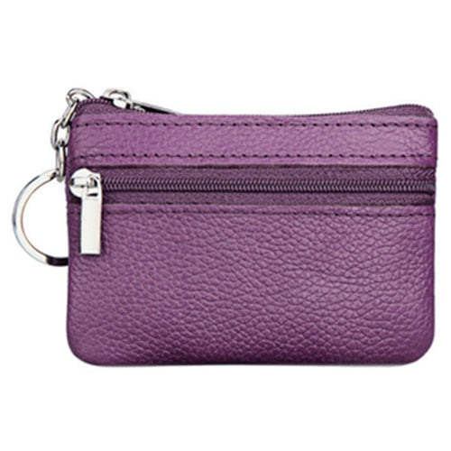 Women Mini Zip Coin Key Purse Money Wallet Pouch Gift Purse Purple - ebowsos