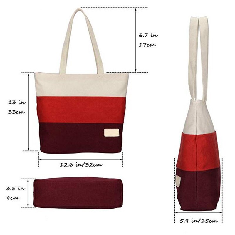 Women'S Canvas Shoulder Hand Bag Tote Bag - ebowsos