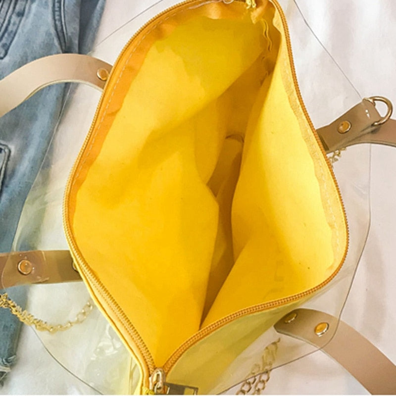 Women'S Fashion Polka Dot Transparent Shoulder Bag Fruit Pattern Crossbody Ms.Transparent Jelly Pack - ebowsos