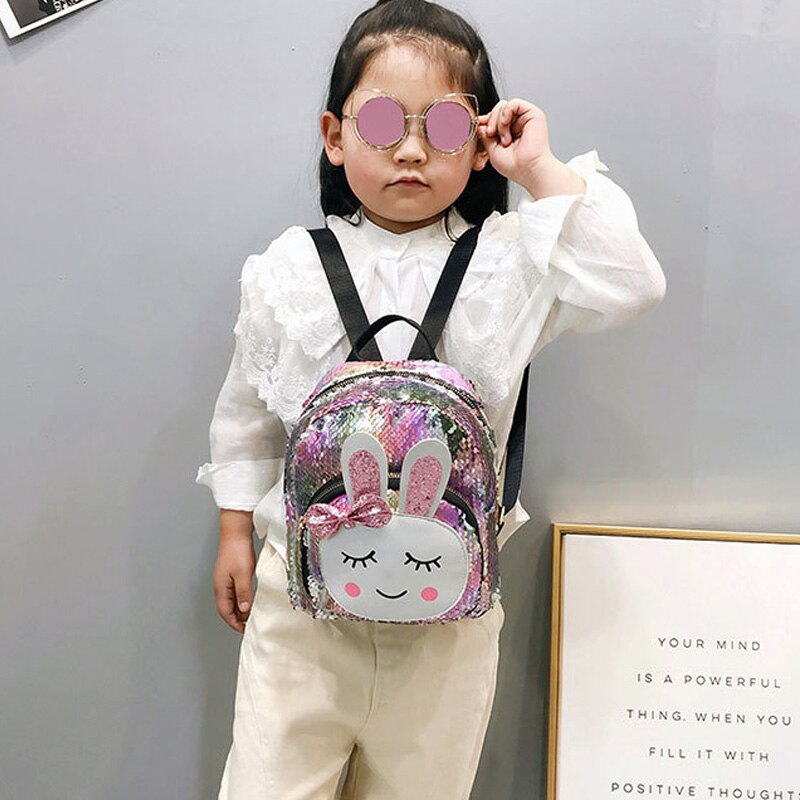 Women'S Mini Sequins Rabbit Backpack Cute Shoulder Bags Girls Girls Backpack Backpack - ebowsos