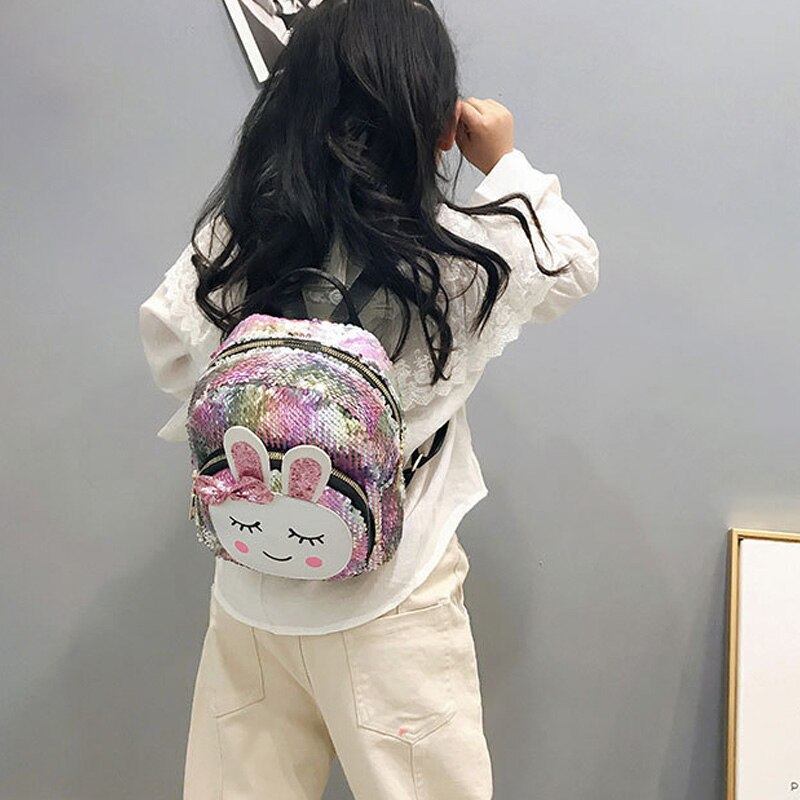 Women'S Mini Sequins Rabbit Backpack Cute Shoulder Bags Girls Girls Backpack Backpack - ebowsos