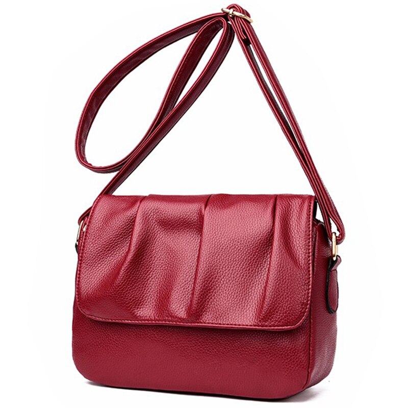 Women Shoulder Bags Retro Minimalist Messenger Bag Women Leather Handbag With Female Casual Cross Body Bags - ebowsos