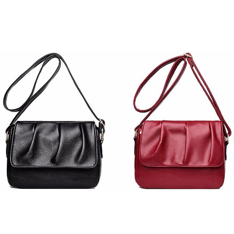 Women Shoulder Bags Retro Minimalist Messenger Bag Women Leather Handbag With Female Casual Cross Body Bags - ebowsos