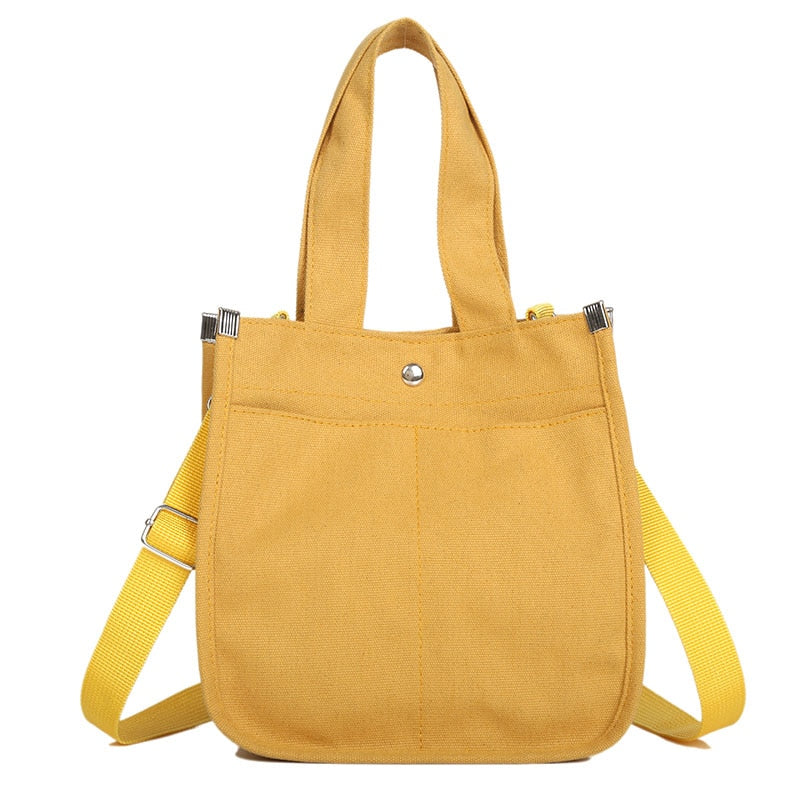 Women Student Canvas Shoulder Bags Environmental Shopping Bag Large Capacity Tote Package Casual Handbag For Women Purse - ebowsos