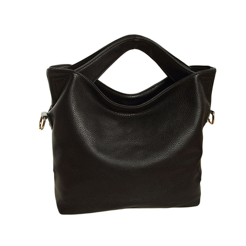 Women Vintage PU Leather Tote Handbag Ladies Crossbody Messenger Shoulder Bag Black - ebowsos