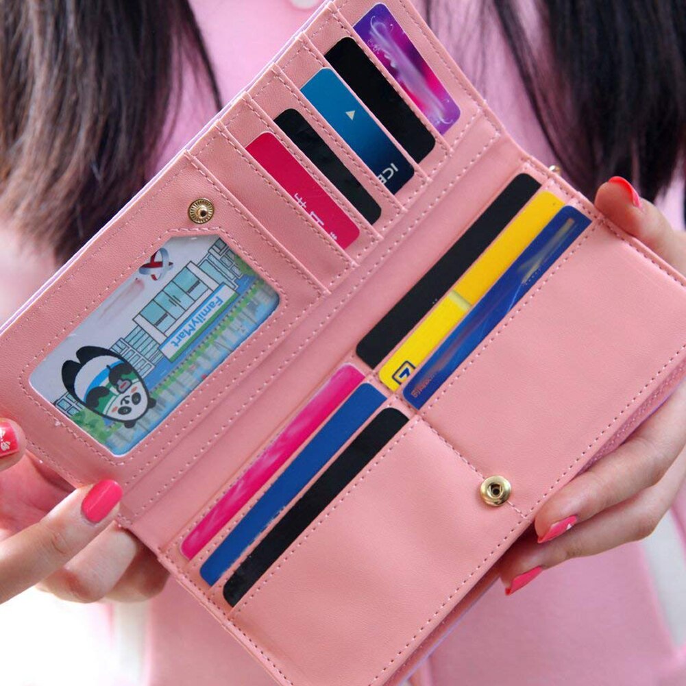 Women's Wallet Leather Wallet Long Purse Wallet Wallet Zipper Tote - ebowsos