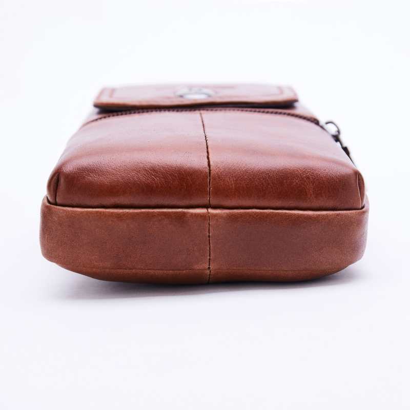 Yiang Genuine Leather Mini Shoulder Messenger Bag Men'S Waist Belt Pack Hip Bum Purse Cell/Mobile Phone Case(Model 5) - ebowsos