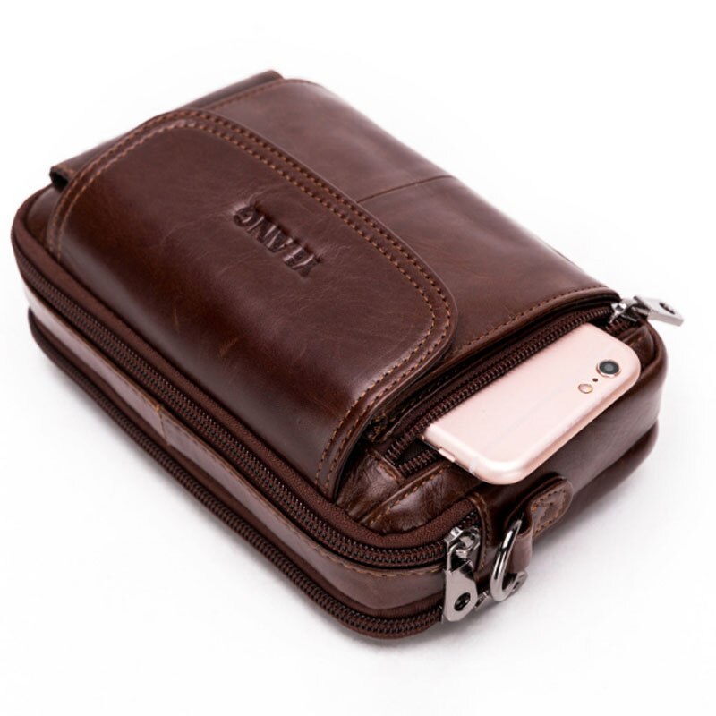Yiang Men Genuine Leather Crossbody Shoulder Bag Fashion Belt Waist Case Bag Wallet New - ebowsos
