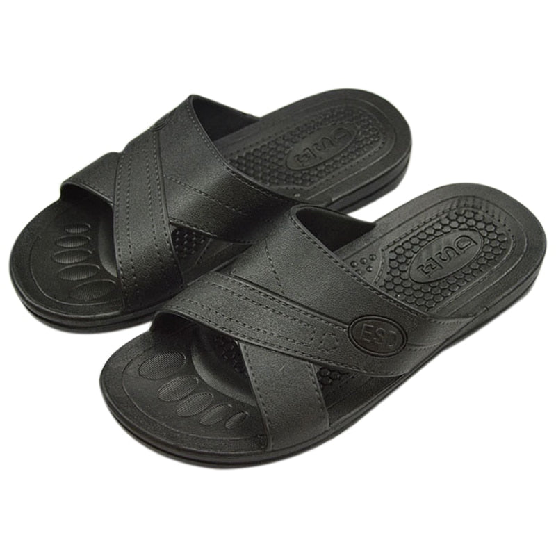 anti-static slippers clean dust-free protective slippers, men and women clean working shoes soft bottom black - ebowsos