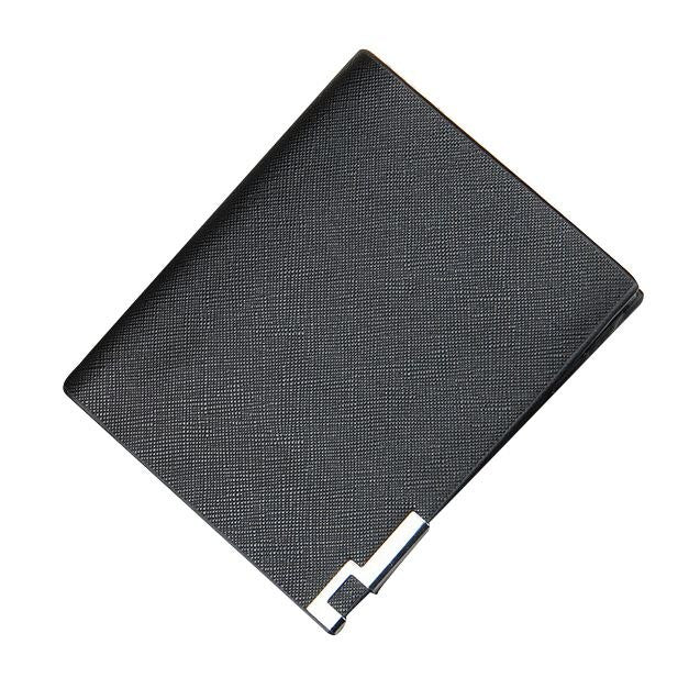 baellerry 1x PU leather Men creative wallet student wallet, Black cross section 13*10*1.5cm - ebowsos