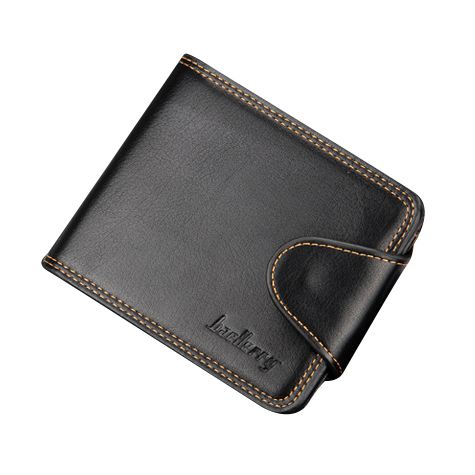 baellerry 1x black PU leather men's business casual cross section zipper buckle wallet wallet size about: 12.5 * 10 * 1.5 - ebowsos