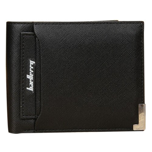 baellerry men's PU leather creative cross-pattern removable card bit wallet black cross-style:10*12cm - ebowsos