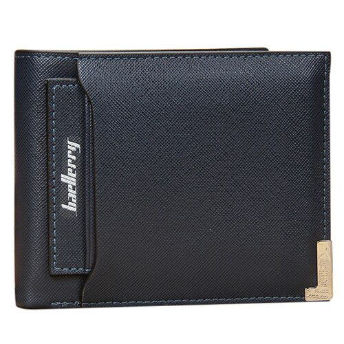 baellerry men's PU leather creative cross-pattern removable card bit wallet black cross-style:10*12cm - ebowsos