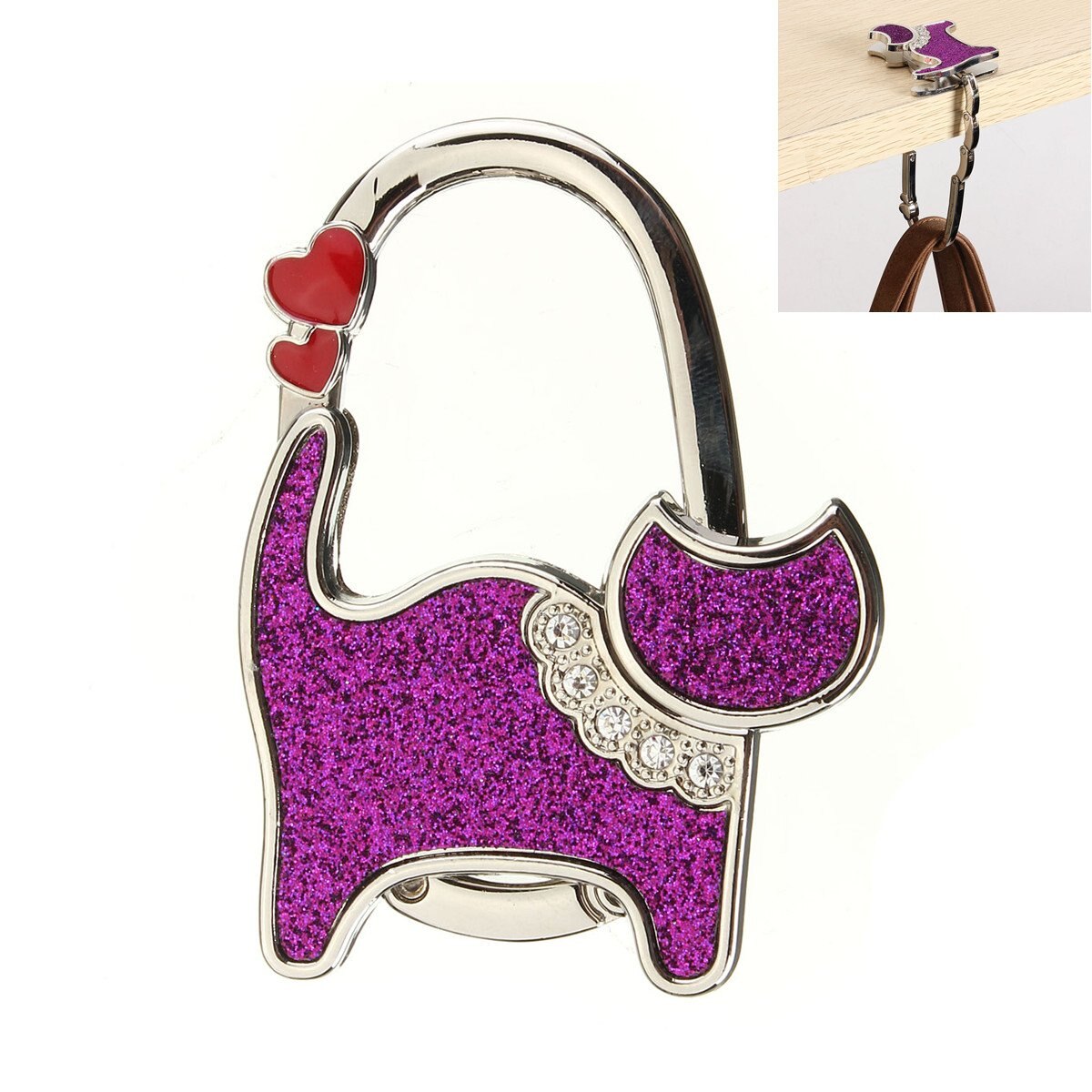 beautiful cat compact handbag holder Hanger Bag Holder - ebowsos