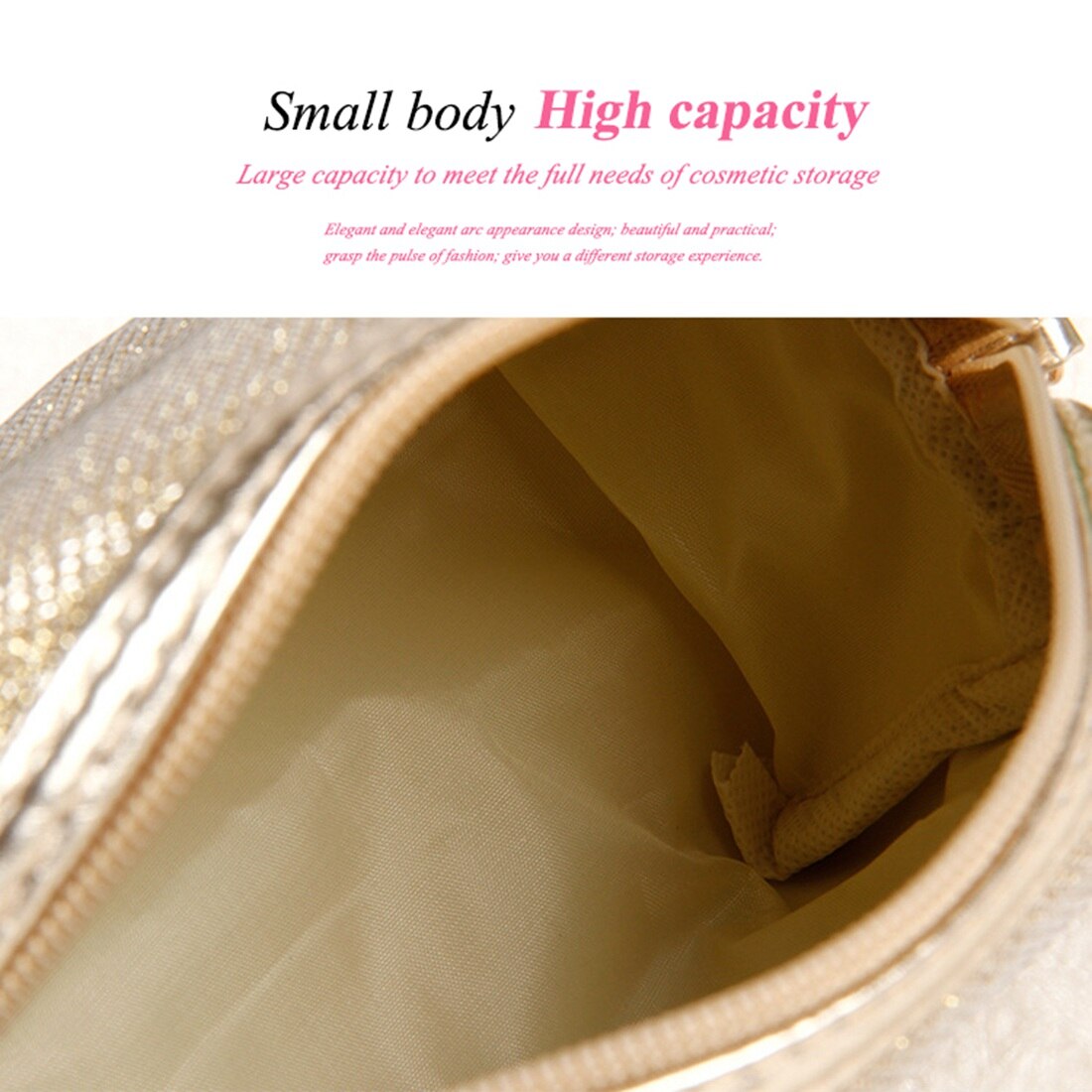 fashion lady cosmetic bag solid color storage travel cosmetics handbag sequins cosmetic bag handbag - ebowsos