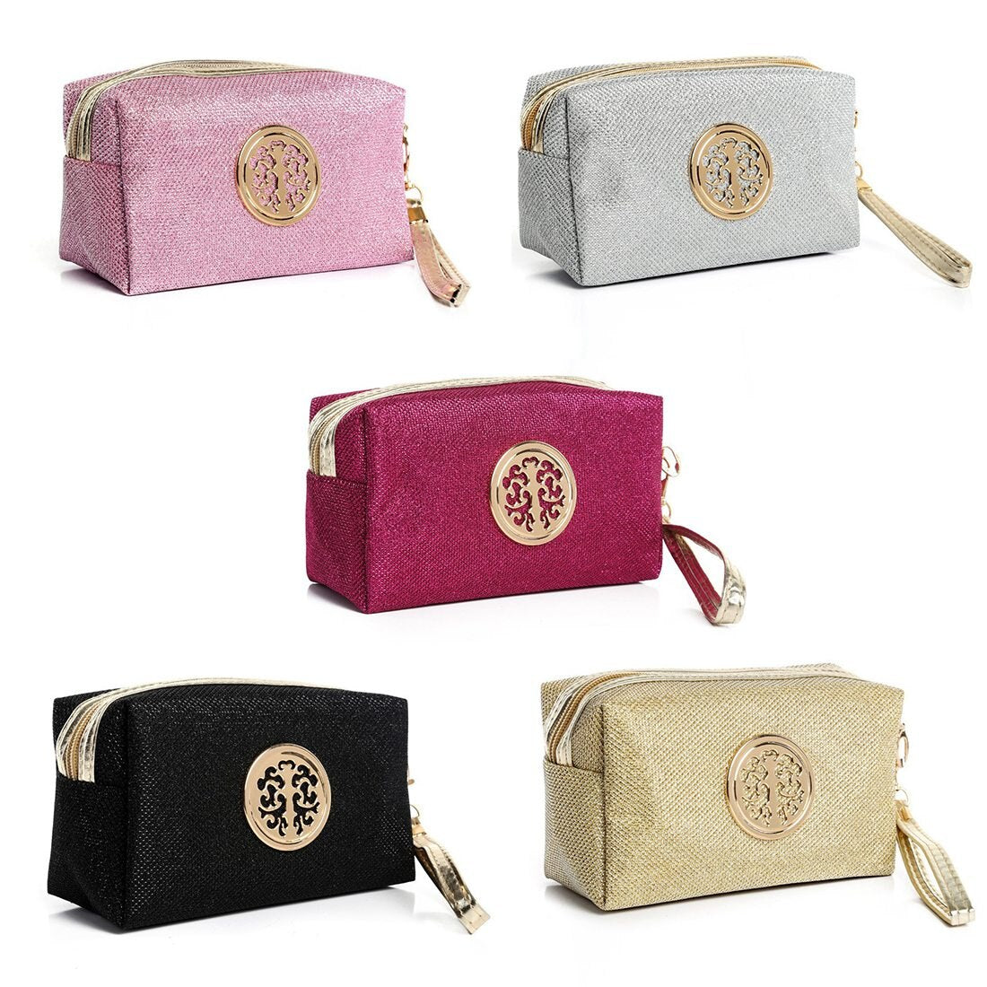 fashion lady cosmetic bag solid color storage travel cosmetics handbag sequins cosmetic bag handbag - ebowsos
