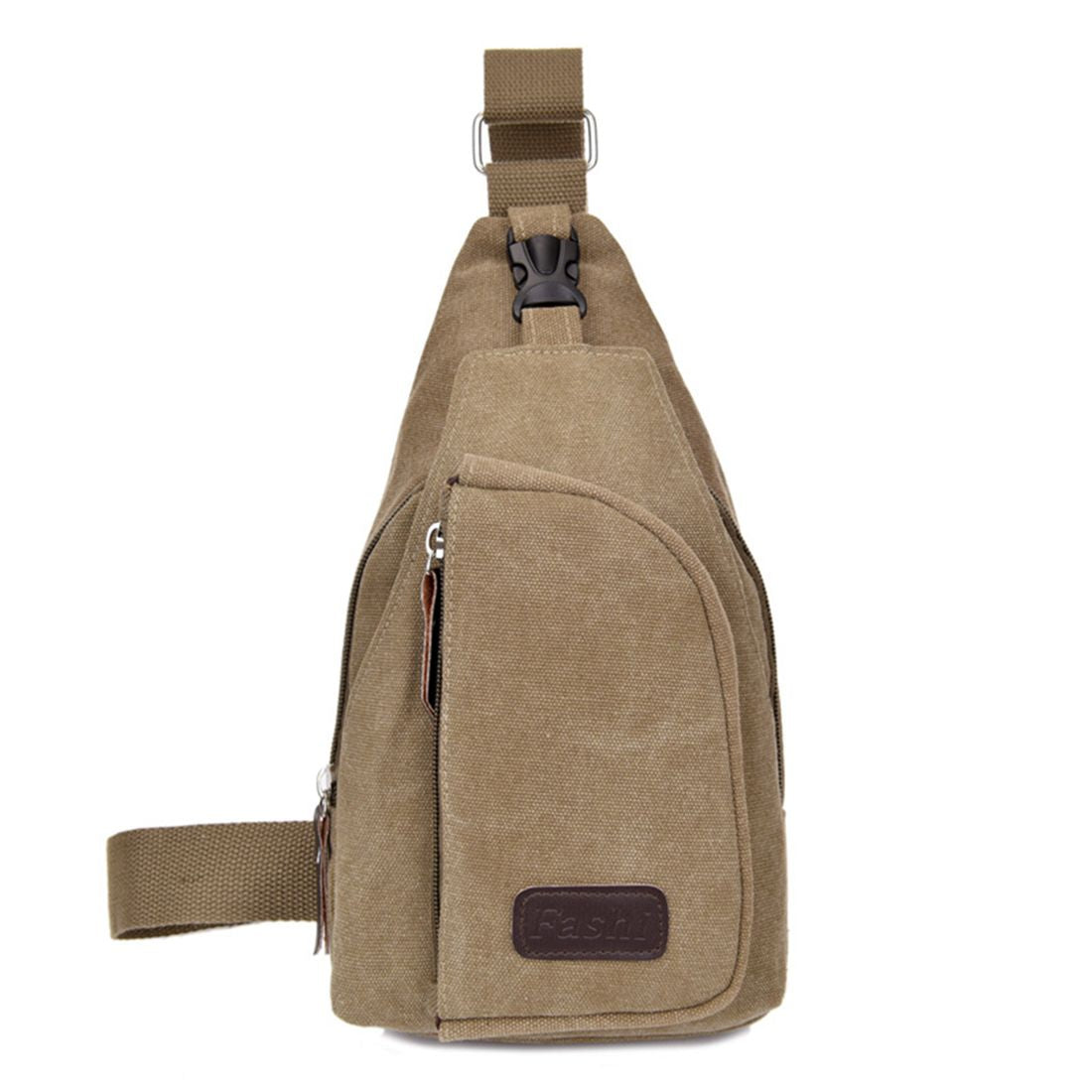 hot casual unisex canvas chest bag multi-function outdoor hiking sports large Messenger bag shoulder bag - ebowsos