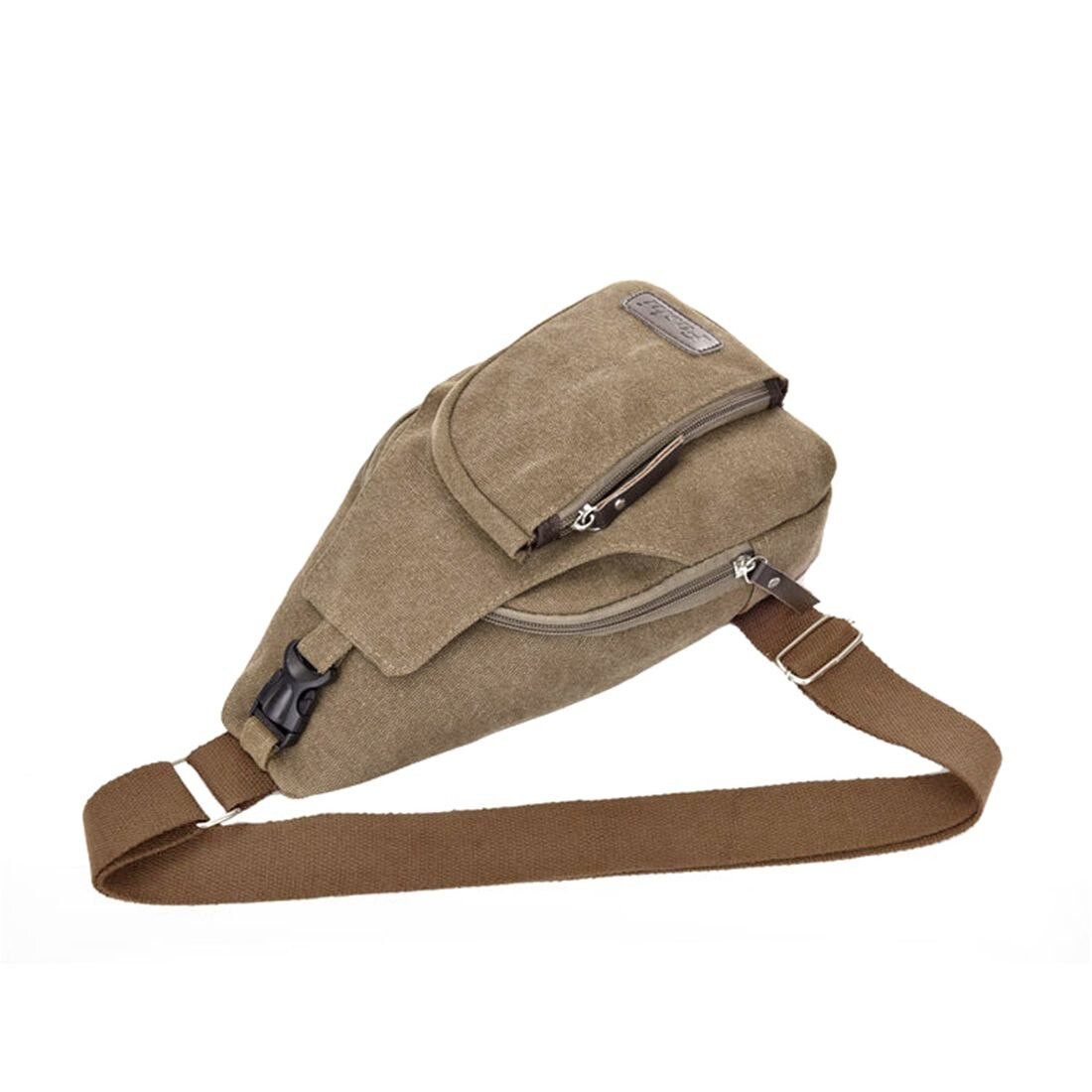 hot casual unisex canvas chest bag multi-function outdoor hiking sports large Messenger bag shoulder bag - ebowsos