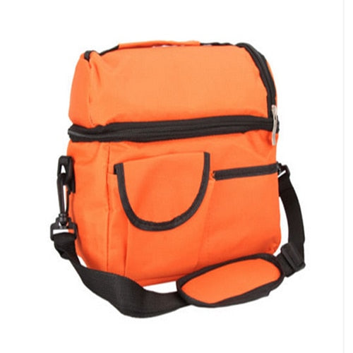 insulated cooler bag lunch changing storage foldable picnic cooler bag Orange - ebowsos