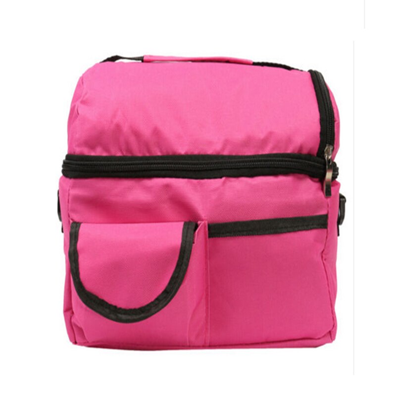 insulated cooler bag lunch changing storage foldable picnic cooler bag Rose red - ebowsos