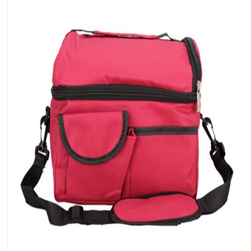 insulated cooler bag lunch changing storage foldable picnic cooler bag Rose red - ebowsos