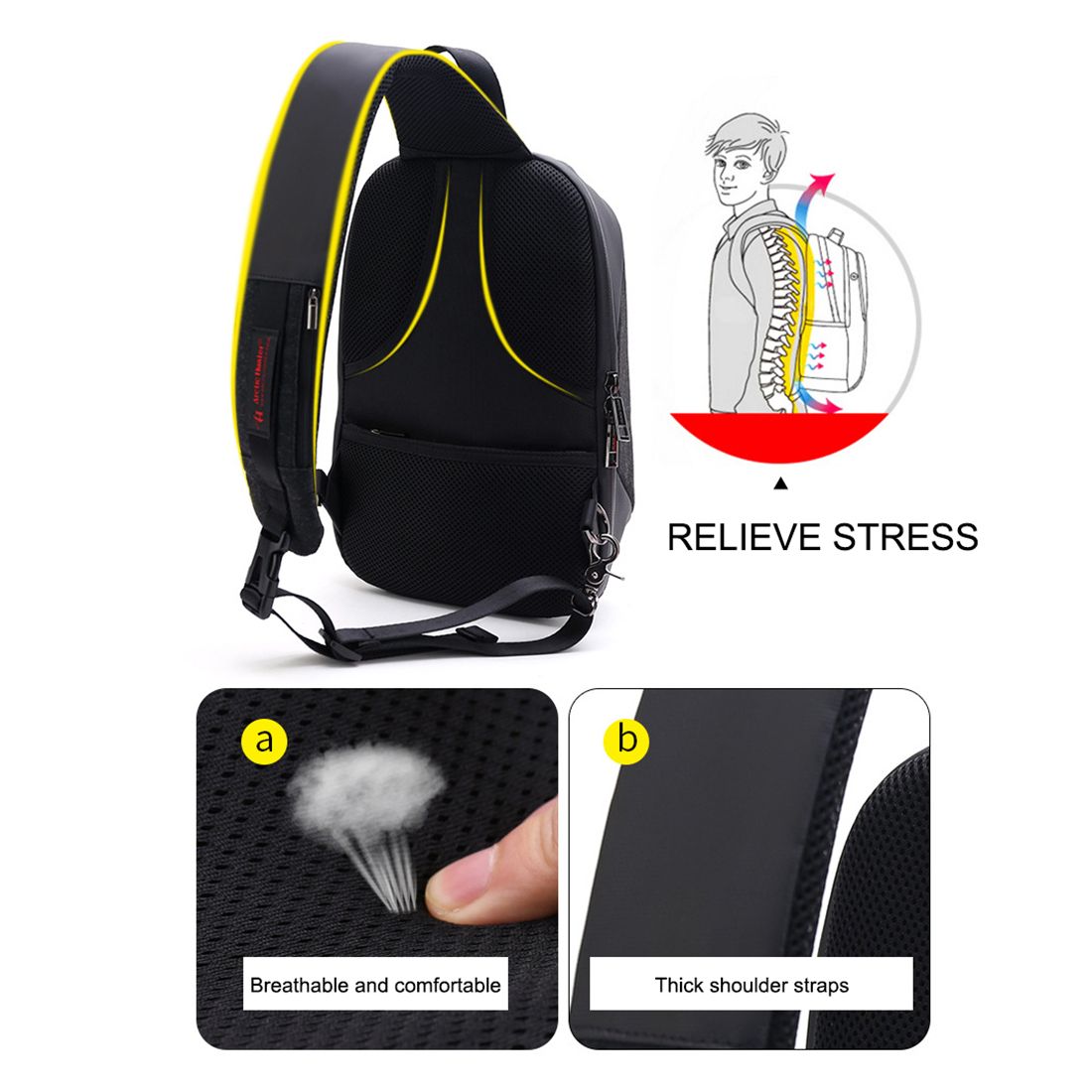 new men's fashion sports anti-theft chest bag shoulder Messenger bag outdoor sports riding bag - ebowsos