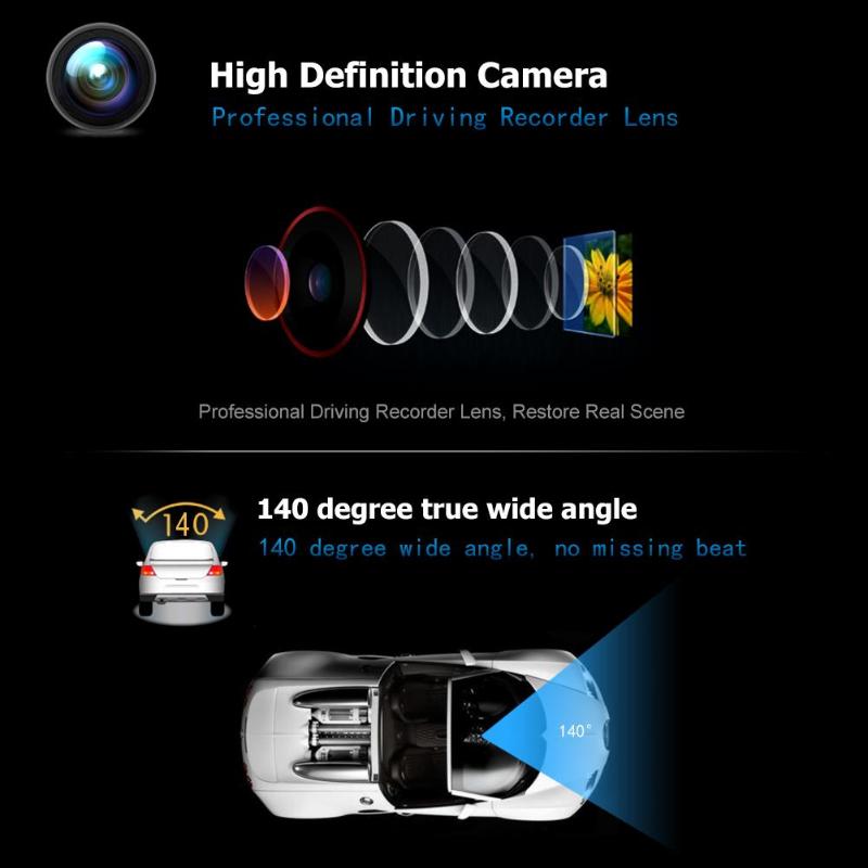 FHD 1080p Mini Car DVR Camera Detachable Screen Rotatable Lens WDR Night Vision Dash Cam Recorder Loop Video Recording Function - ebowsos