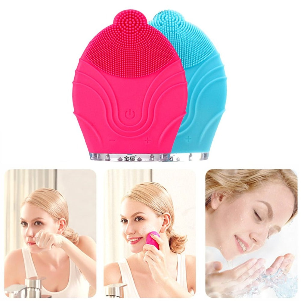 Facial Brush Cleaner Silicone Cleaning Device USB Rechargeable Waterproof Face Massager Face Care Tool Beauty massage Instrument - ebowsos