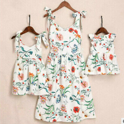 Family Dress Mother and Daughter Matching Girl Daughter Outfits Dresses Mom And Daughter Matching Clothes Cotton - ebowsos